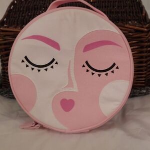 Benefit Pink Round Beauty Face Makeup Bag